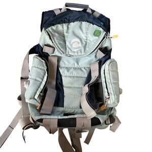 Clive Skateboard Backpack Zipper Buckles Straps Light Blue‎ Multipocket